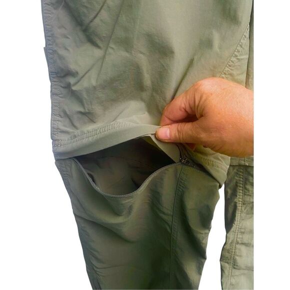 Mountain Hardwear Convertible Hiking Pants Women’s Size 10/34 Olive Green Nylon - Picture 2 of 7